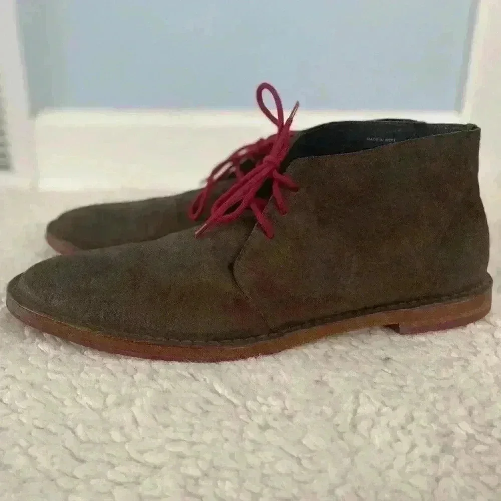 Cole Haan Paul Chukka Boots Shoes‎ Mens Size 13 Brown Distressed Suede Lace Up